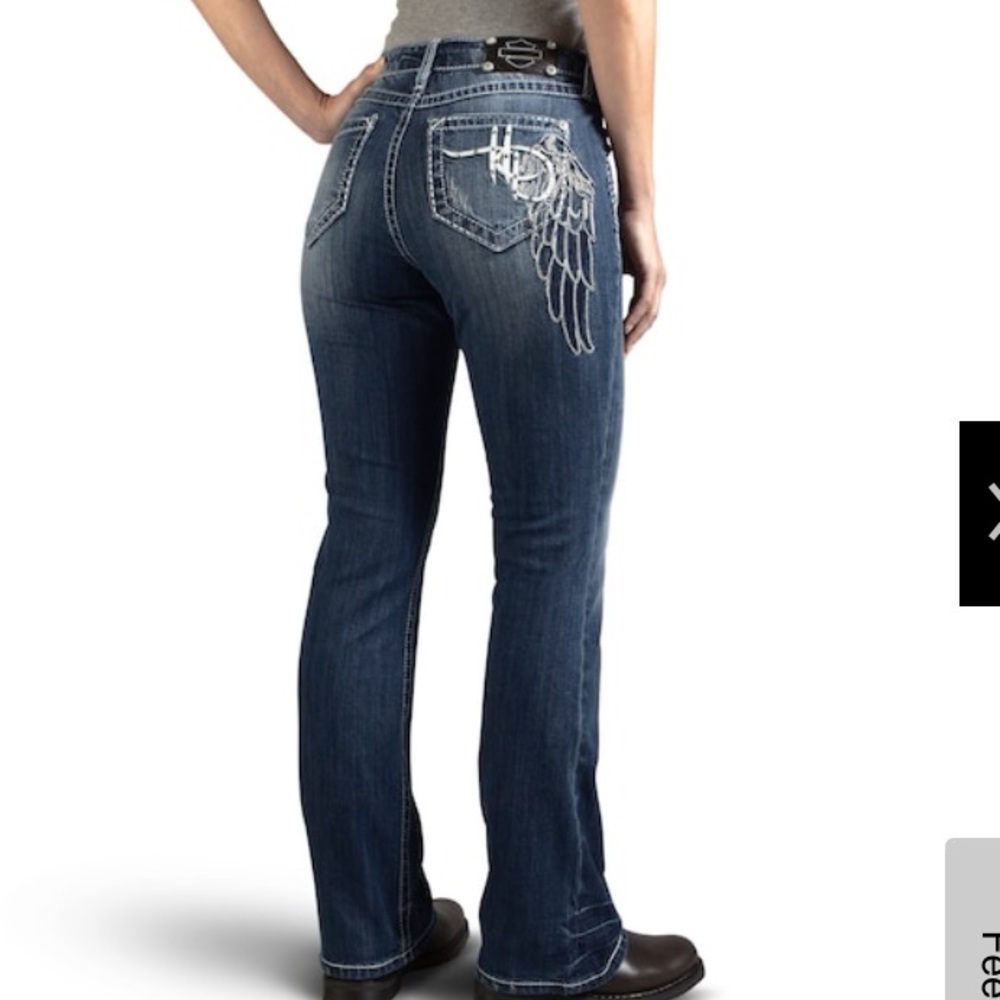 Embellished Wing Jeans
